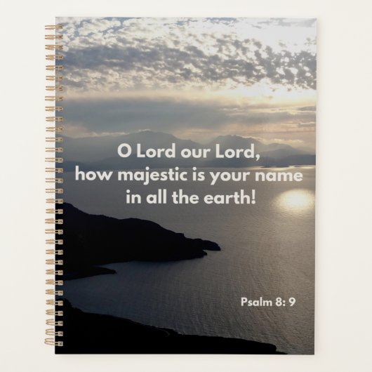 神の威厳ある名 - 詩篇8 - 聖書の言葉 プランナー手帳 (正面)