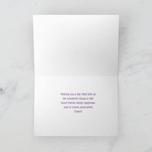 神の娘のためのワインボトル付き母の日ギフト 大人へのプレゼント シーズンカード (内部)