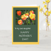 神の娘のための母の日カード – 'チューリップ' カード (黄色い花)