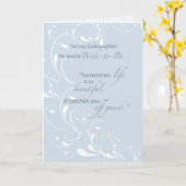 神の娘の結婚前お祝い会 おめでとう ライトブルー カード (黄色い花)