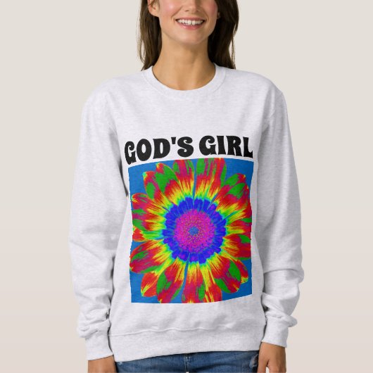 神の娘クリスチャンレディースTシャツ スウェットシャツ (正面)