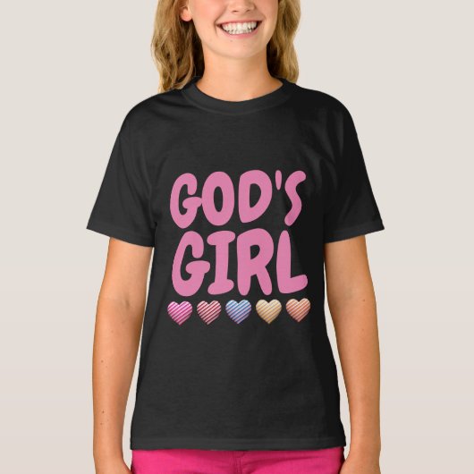 神の娘 ピンクTシャツ Tシャツ (正面)