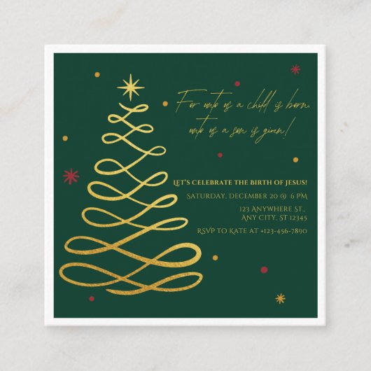 神の子が生まれた | クリスマス イベント招待状カード エンクロージャーカード (正面)