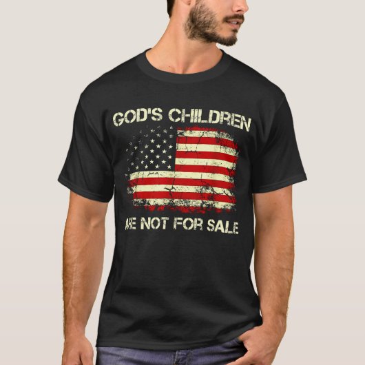 神の子は売り物ではない 米国国旗Tシャツ Tシャツ (正面)