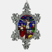 神の子イエス・キリストは慈悲を持っている スノーフレークピューターオーナメント (左)