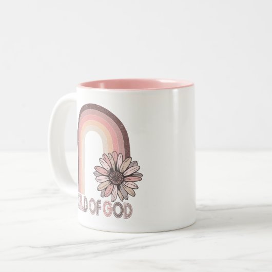 神の子キリスト教の引用文信仰宗教レトロ ツートーンマグカップ (正面左)