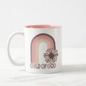 神の子キリスト教の引用文信仰宗教レトロ ツートーンマグカップ (左)