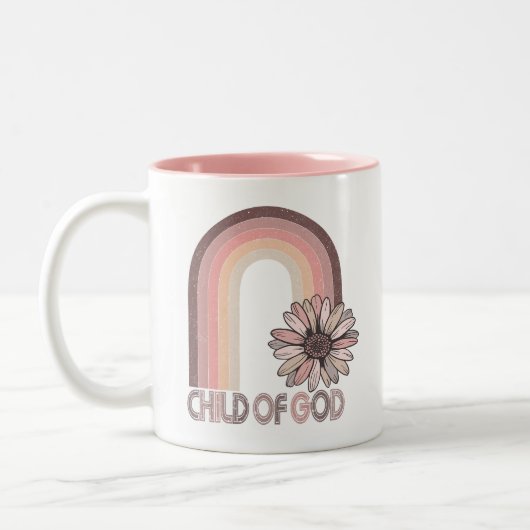 神の子キリスト教の引用文信仰宗教レトロ ツートーンマグカップ (左)