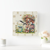 神の子デイジー女 スクエア壁時計 (ホーム)