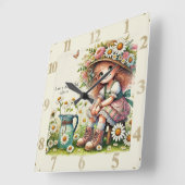 神の子デイジー女 スクエア壁時計 (傾斜)