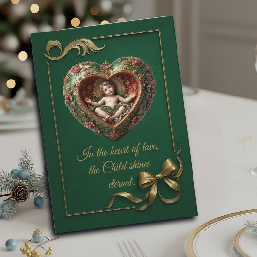 神の子ハート折り紙グリーティングカード カード