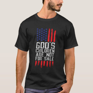 神の子供たちは売り物ではない米国国旗のクリスチャン Tシャツ