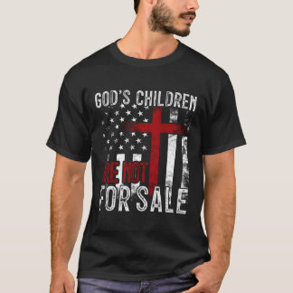 神の子供たちは売り物ではない米国国旗のクリスチャン Tシャツ