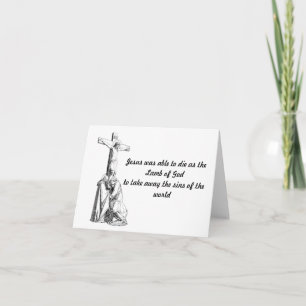 神の子羊を交差するイエス・キリスト カード