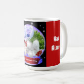 神の子羊キリストは赤いマグカップを上げた コーヒーマグカップ (正面右)