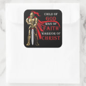 神の子 – 信仰の人 – キリストの戦士 スクエアシール (バッグ)