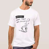 神の存在証明?コーヒー Tシャツ (正面)