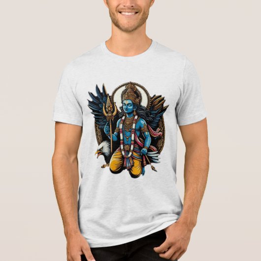 『神の守護神ヴィシュヌとガルダ』 トライブレンドTシャツ (正面)