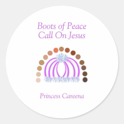 神の完全なプリンセスの女の子の影 ラウンドシール (正面)