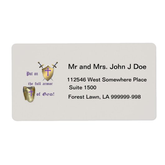 神の完全な武具 ラベル (正面)