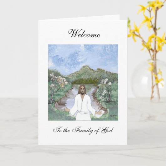 神の家へようこそ カード (黄色い花)