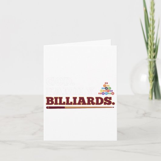 神の家族とビリヤード射撃、 発砲プール カード (正面)