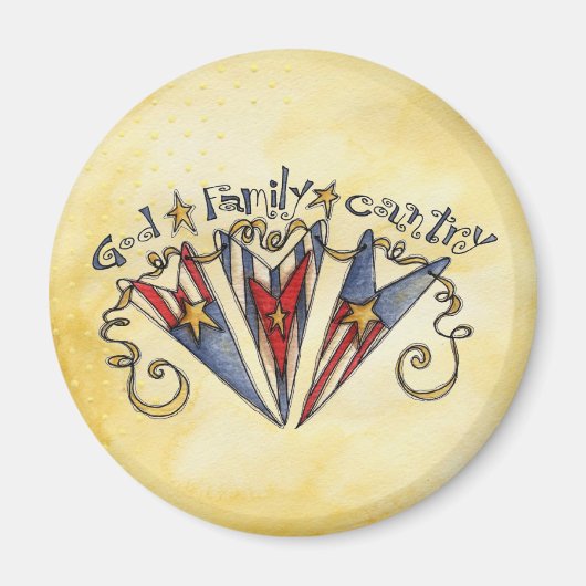 神の家族の国アメリカ マグネット (正面)