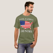 神の家族の国米国国旗イエス・キリスト聖地 Tシャツ (正面フル)