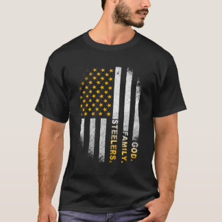 神の家族スラースプロ米国国旗の父の日のパパ Tシャツ