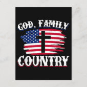 神の家族国アメリカ国旗クロスChristian P エンクロージャーカード (正面)
