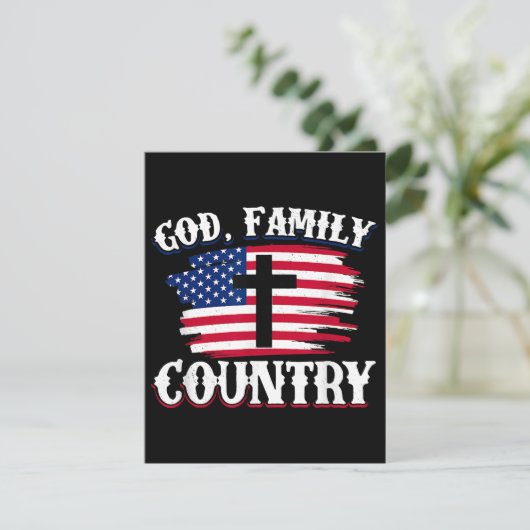 神の家族国アメリカ国旗クロスChristian P エンクロージャーカード (スタンド正面)