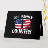 神の家族国アメリカ国旗クロスChristian P カード (黄色い花)