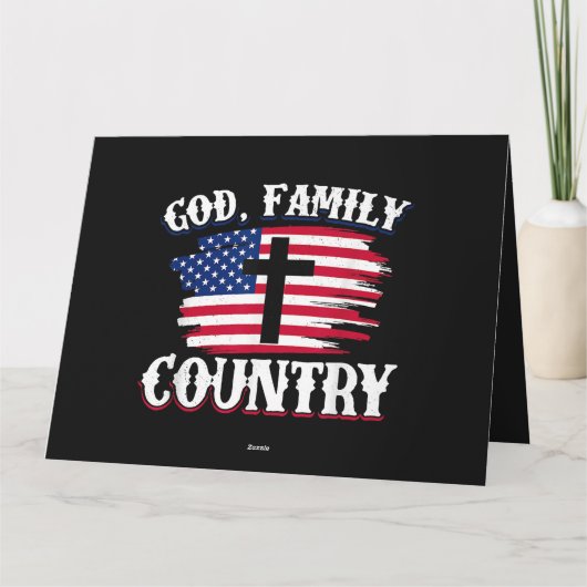 神の家族国アメリカ国旗クロスChristian P カード (裏面)
