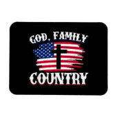 神の家族国アメリカ国旗クロスChristian P マグネット (横)