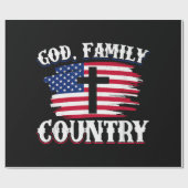 神の家族国アメリカ国旗クロスChristian P ラッピングペーパー (フラット)