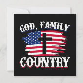 神の家族国アメリカ国旗クロスChristian P 招待状 (裏面)