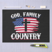 神の家族国アメリカ国旗クロスChristian P 薄葉紙 (クラフト)