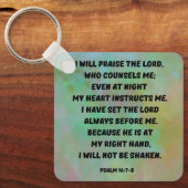 神の導き保護と私パサル16:7-8聖書の聖句 キーホルダー (正面)