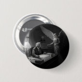 神の導き:天使によって助言されたドナルド・トランプ 缶バッジ (正面&裏面)