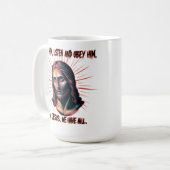 神の導き:求聞め、従う コーヒーマグカップ (正面左)