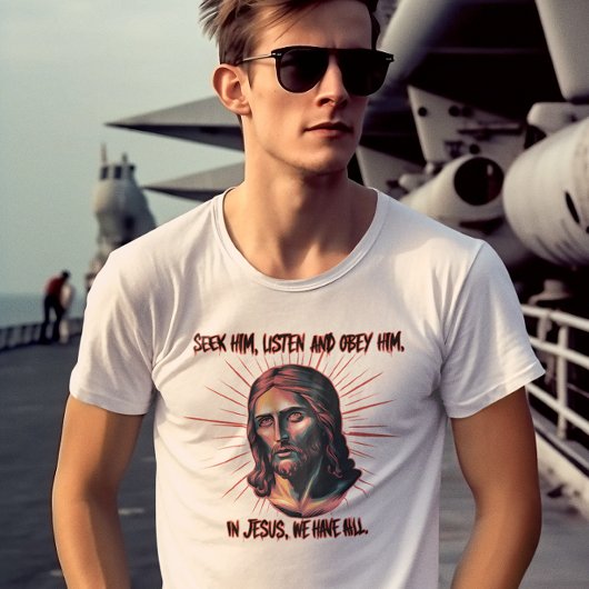 神の導き:求聞め、従う Tシャツ