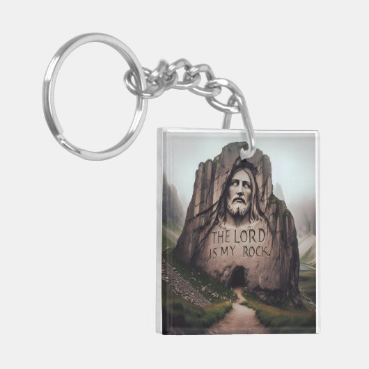 神の岩:イエスが主を刻んだのは私の岩である キーホルダー (正面左)