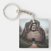 神の岩:イエスが主を刻んだのは私の岩である キーホルダー (正面)