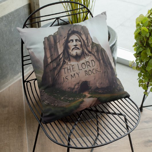 神の岩:イエスが主を刻んだのは私の岩である クッション