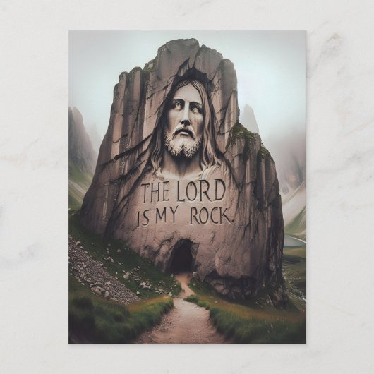 神の岩:イエスが主を刻んだのは私の岩である ポストカード (正面)