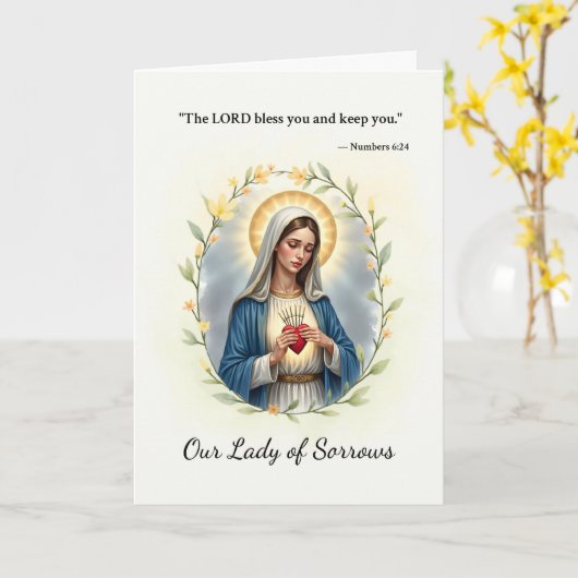 神の平和と恵み カード (黄色い花)