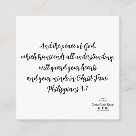 神の平和の囲いカード エンクロージャーカード (裏面)