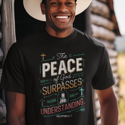 神の平和グラフィックティー Tシャツ