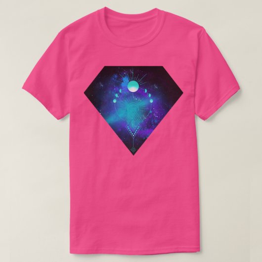 神の幾何学ムーンフェイズ霊性 Tシャツ (デザイン正面)