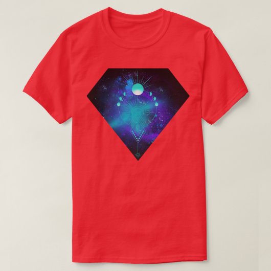 神の幾何学ムーンフェイズ霊性 Tシャツ (デザイン正面)